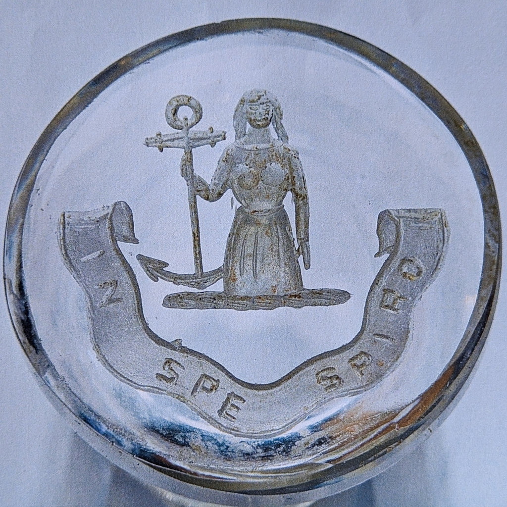 19thC Crystal Crest + Motto Desk Seal - Tharp family, Cambridgeshire