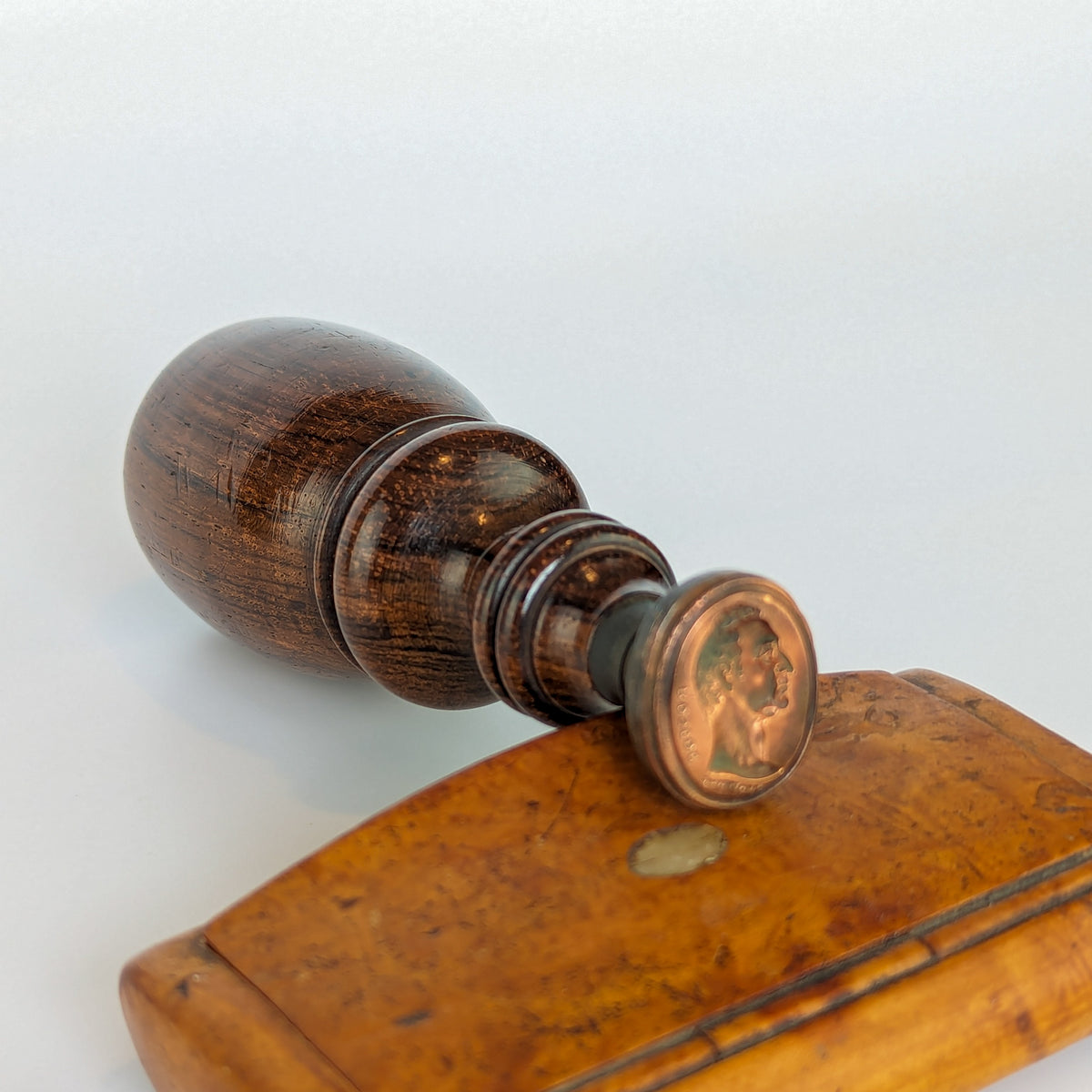 c1831 Mahogany Copper Desk Seal - William ROSCOE
