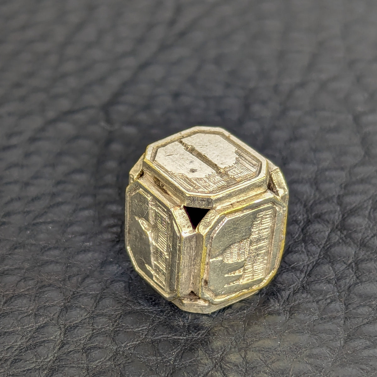 c1840 Marked Silver Scenes of London Desk Seal Cube