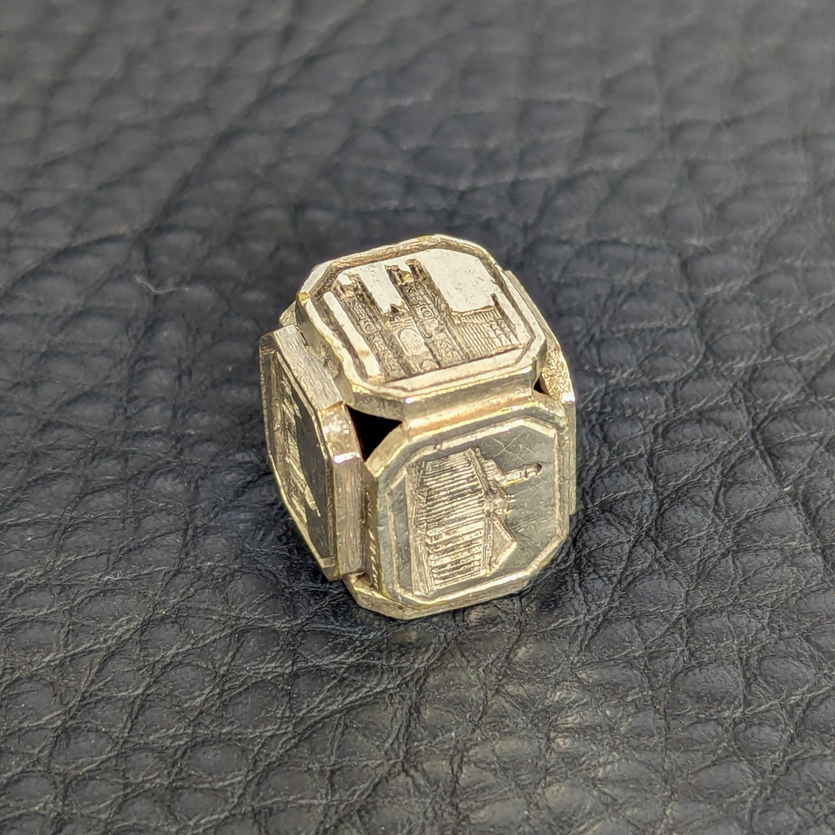 c1840 Marked Silver Scenes of London Desk Seal Cube