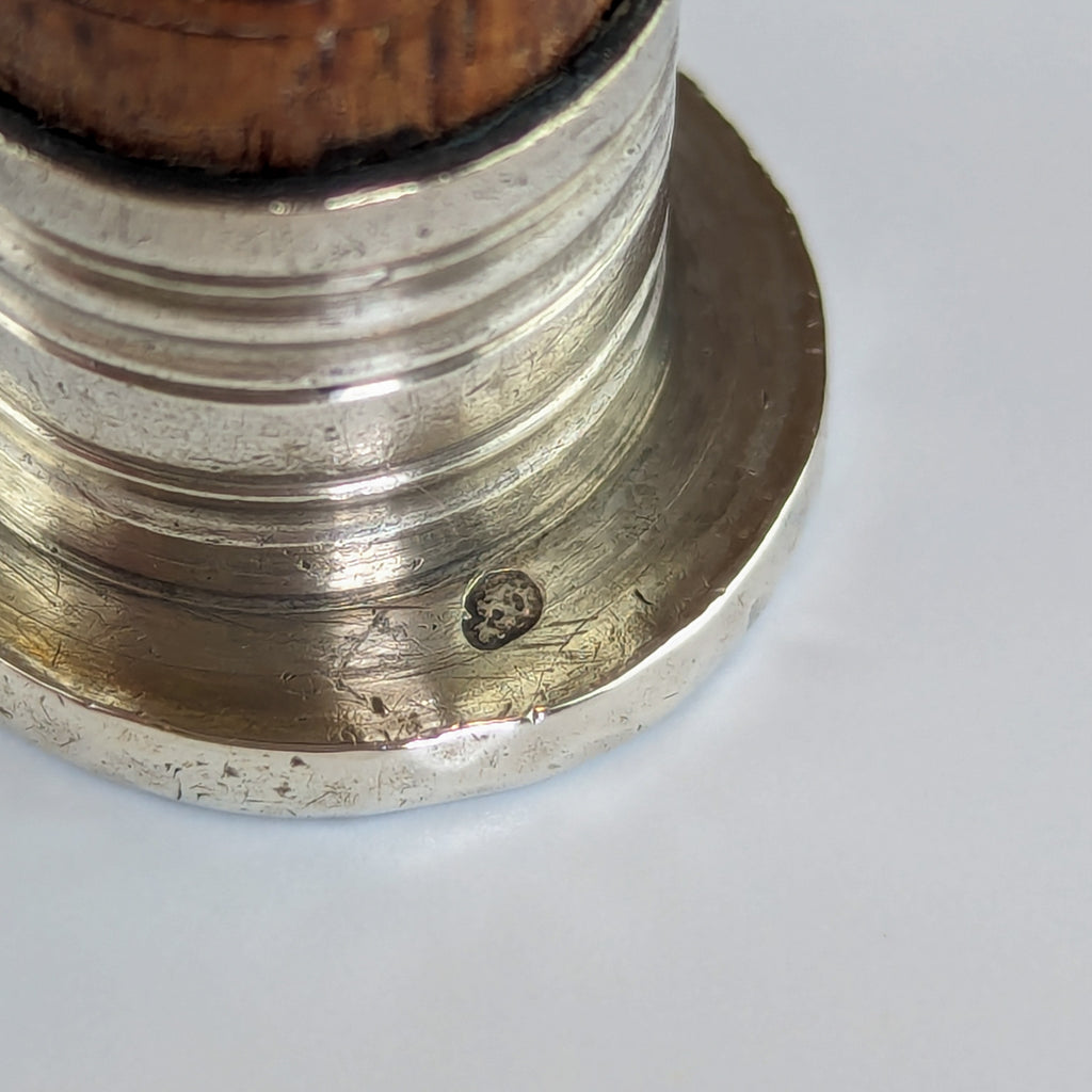 French c1770 Hardwood Marked Silver Armorial Desk Seal - Beauvert family