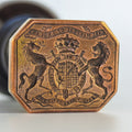 Matrix detail of antique copper wax seal