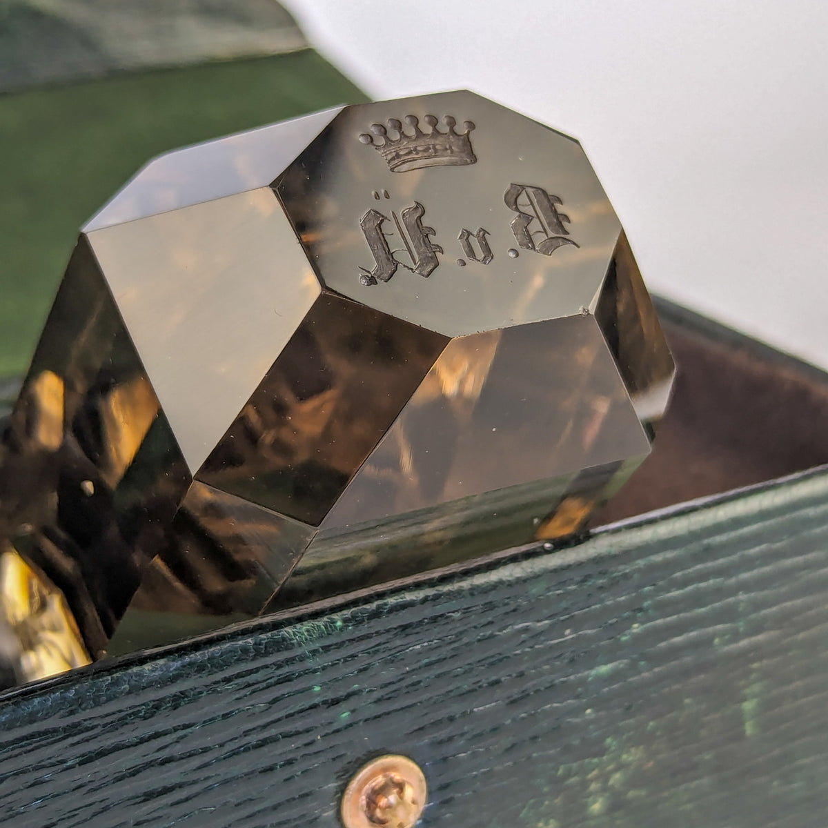 Antique Smokey Crystal Double Matrix Desk Wax Seal - Uexküll Family, Estonia