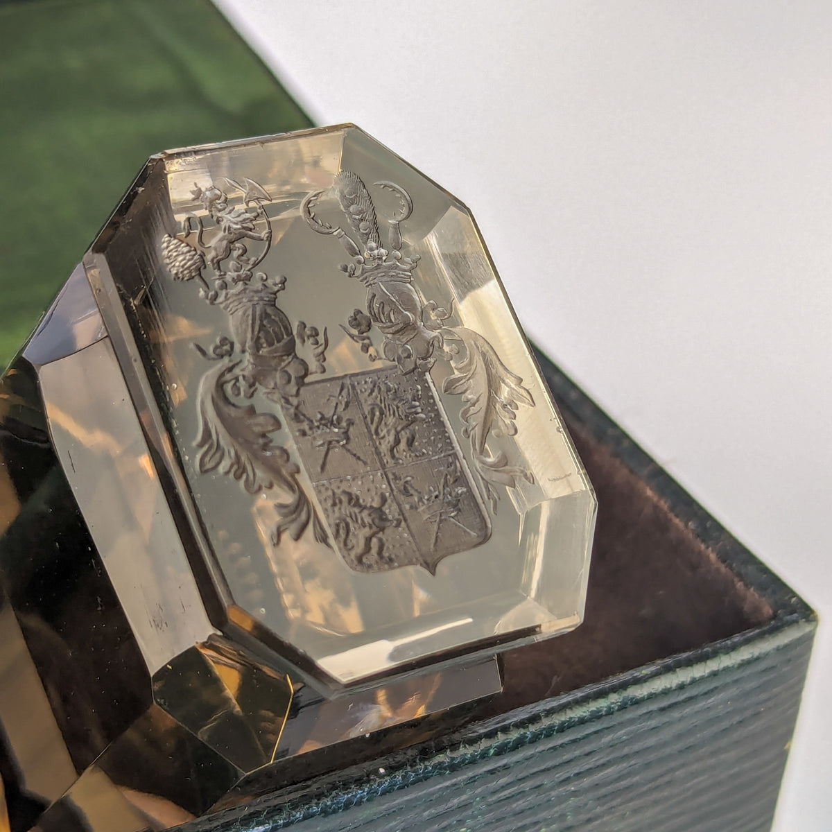 Antique Smokey Crystal Double Matrix Desk Wax Seal - Uexküll Family, Estonia