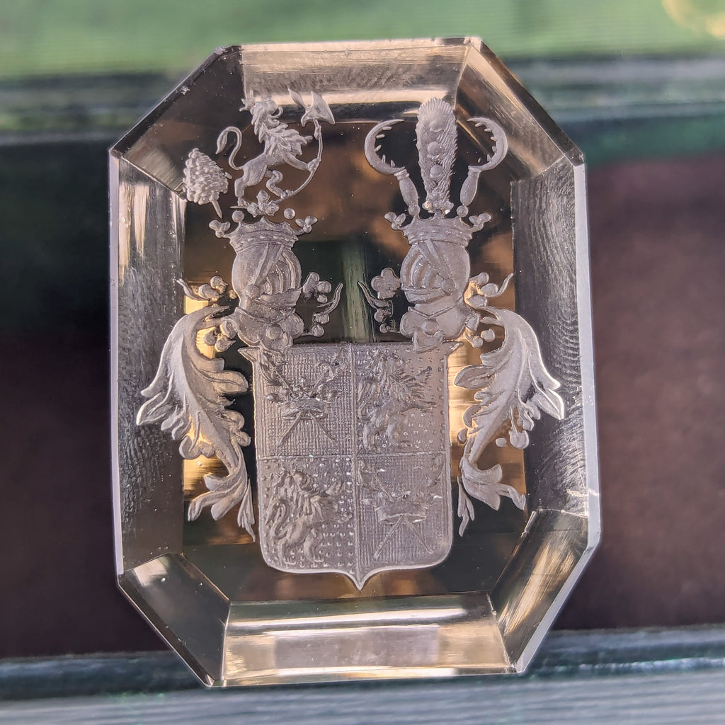 Antique Smokey Crystal Double Matrix Desk Wax Seal - Uexküll Family, Estonia