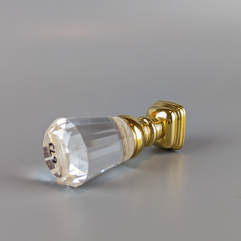 19thC Antique Gold and Crystal Armorial Desk Wax Seal