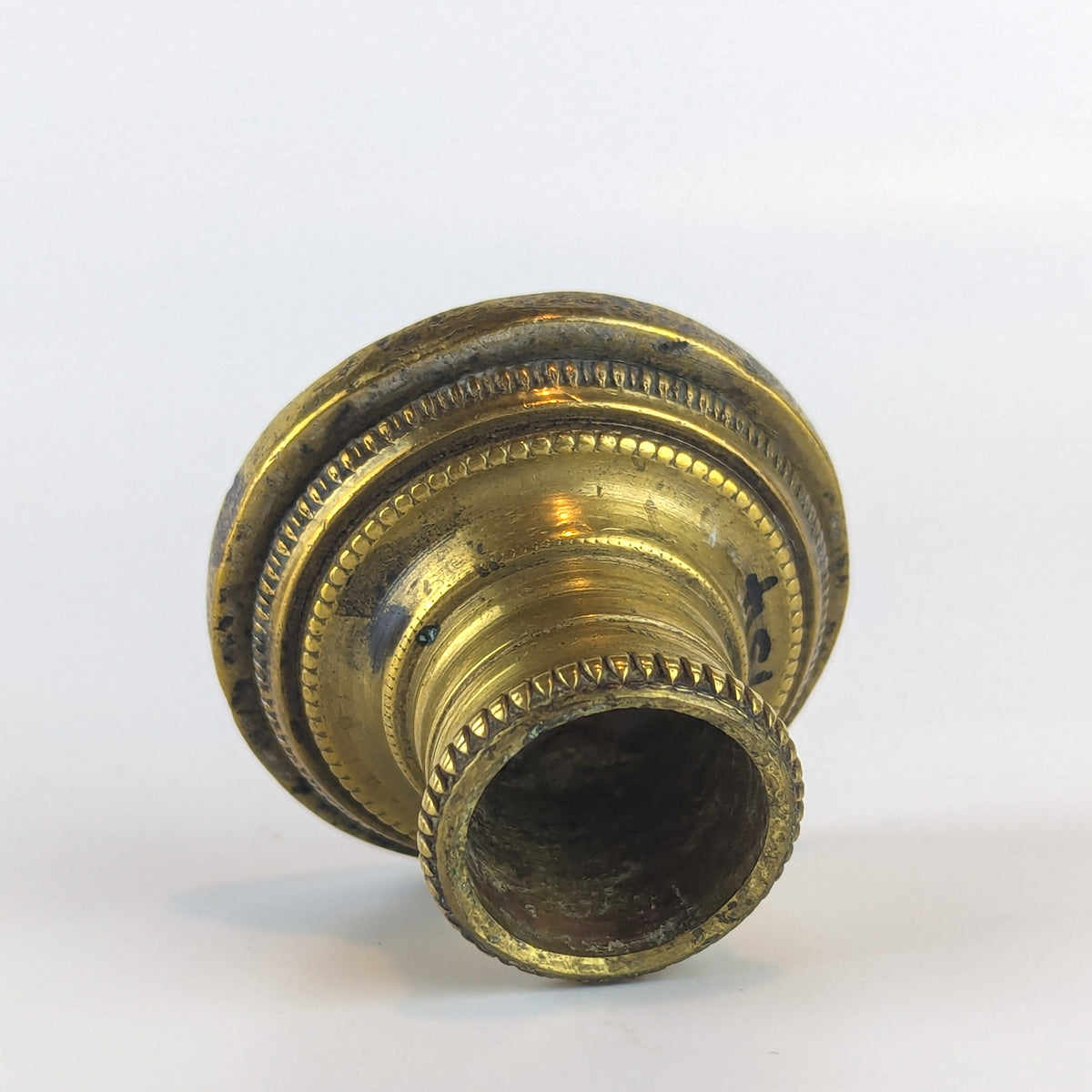 Side shot of antique wax seal socket missing handle