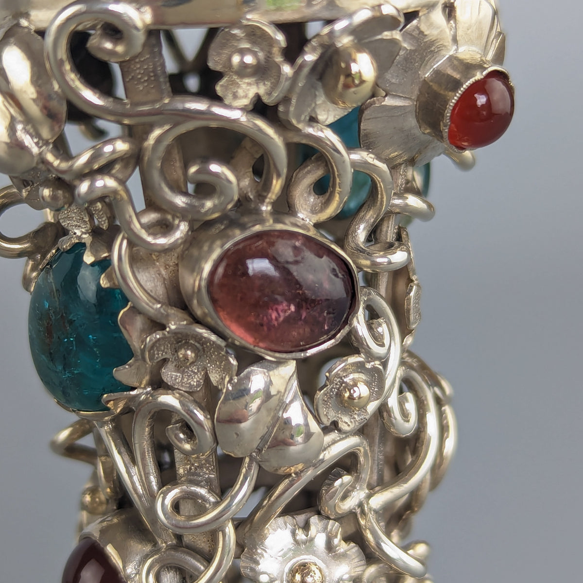Closeup of wax seal stem with precious stones