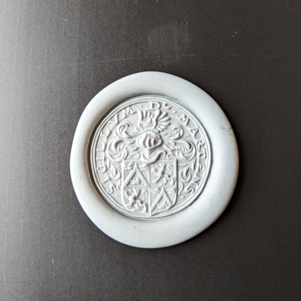 Wax impression of bronze seal and inscription