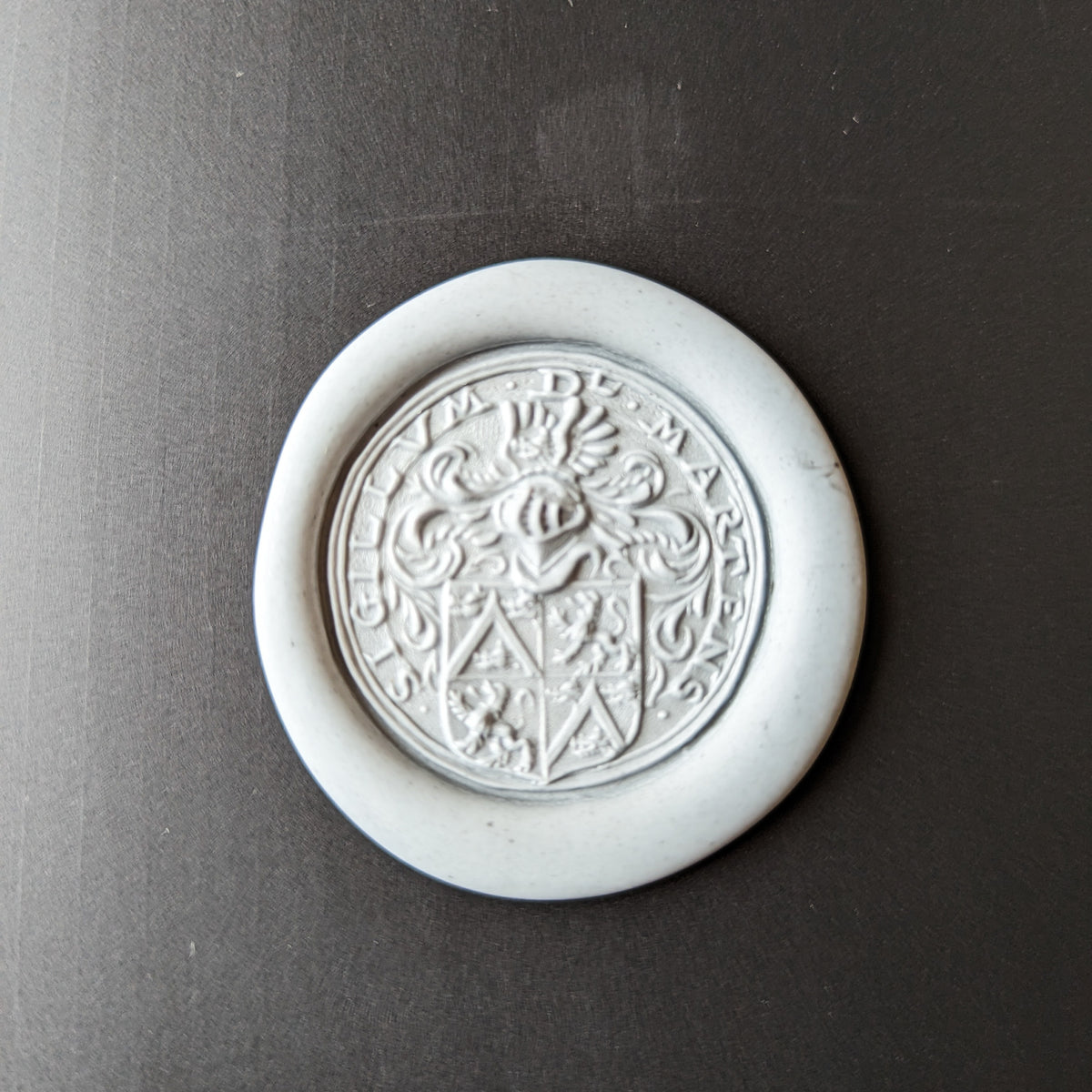 Wax impression of bronze seal and inscription