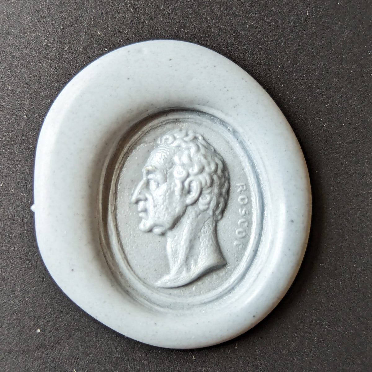 c1831 Mahogany Copper Desk Seal - William ROSCOE