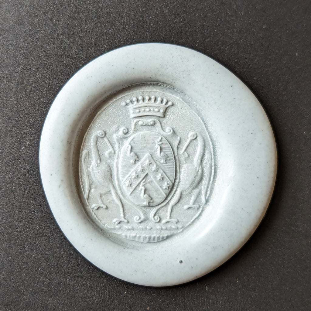 French c1770 Hardwood Marked Silver Armorial Desk Seal - Beauvert family