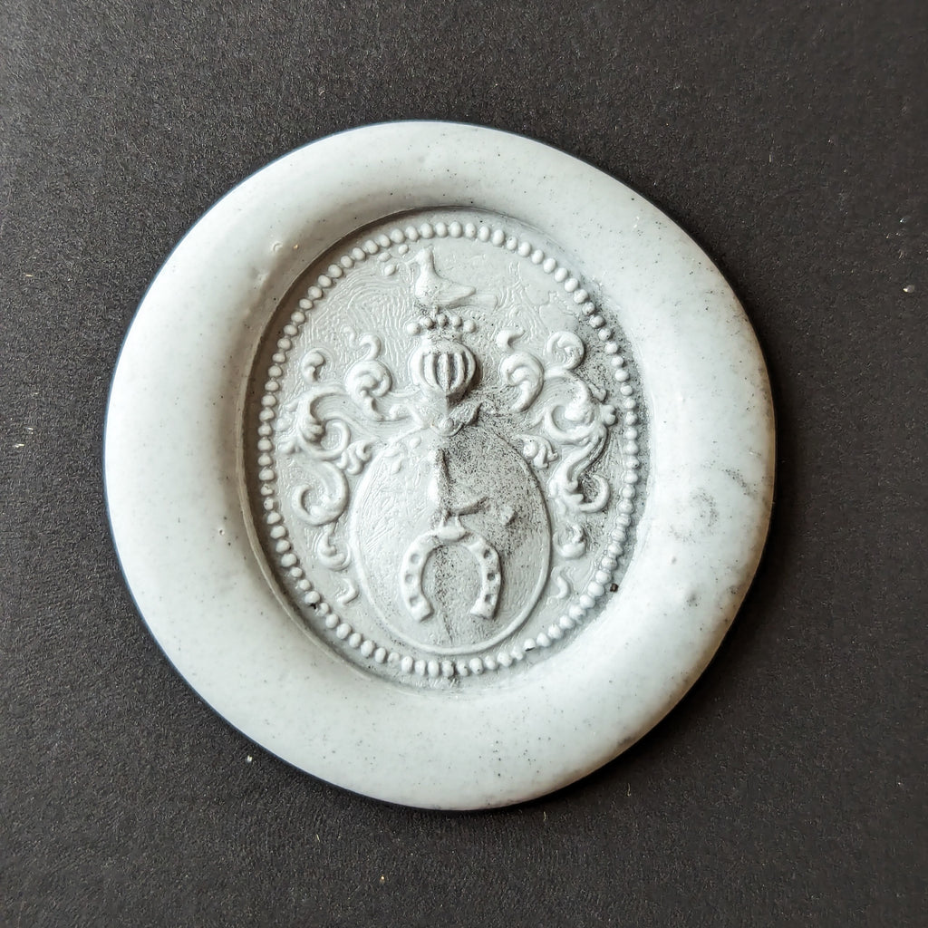 c1840 French Silver, Gilt, Brass, Rubies and Citrine Armorial Desk Seal