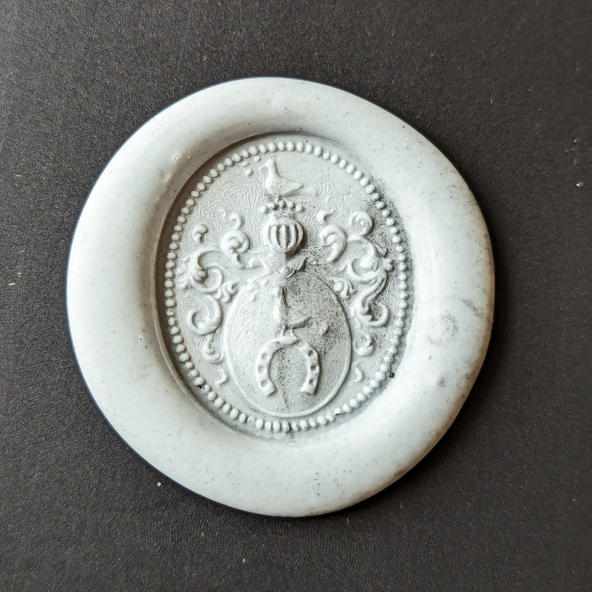 c1840 French Silver, Gilt, Brass, Rubies and Citrine Armorial Desk Seal