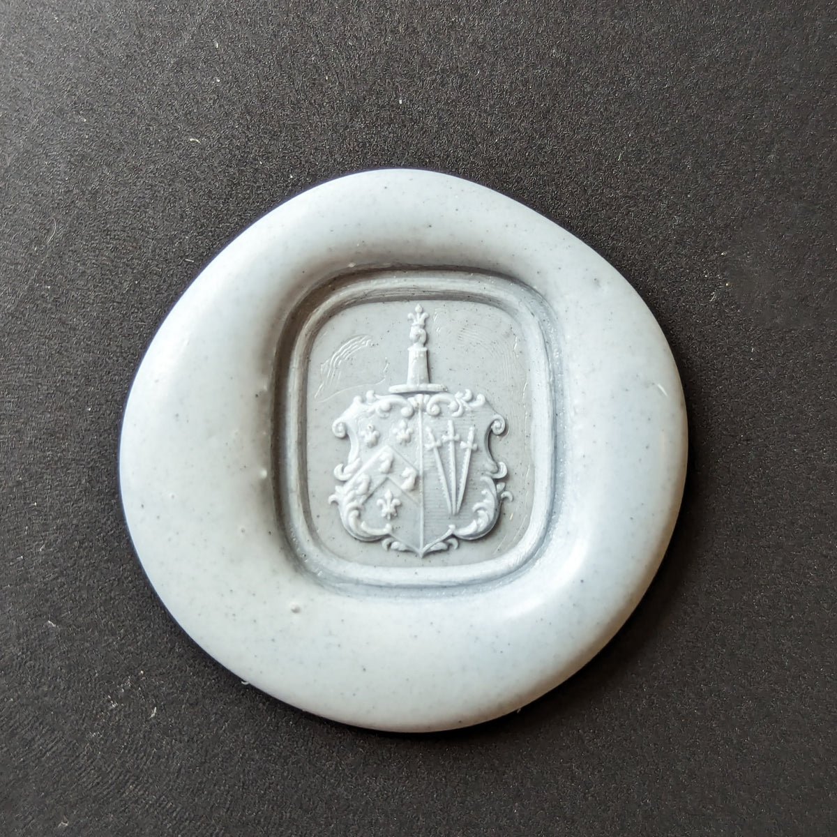 Wax impression of matrix for Mother of pearl and gold hand wax seal