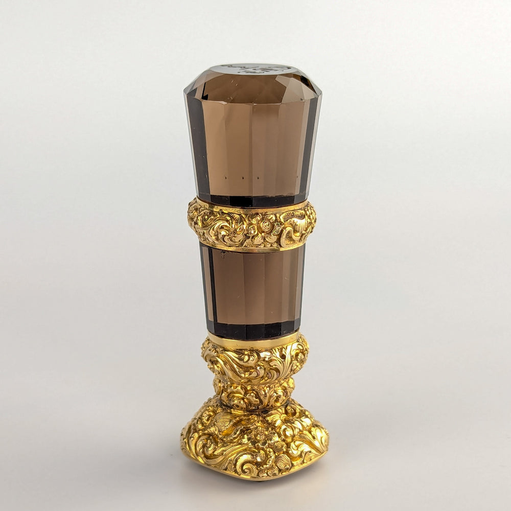 An Early 19th Century Smoky Quartz and Gold Desk Seal, Circa 1815