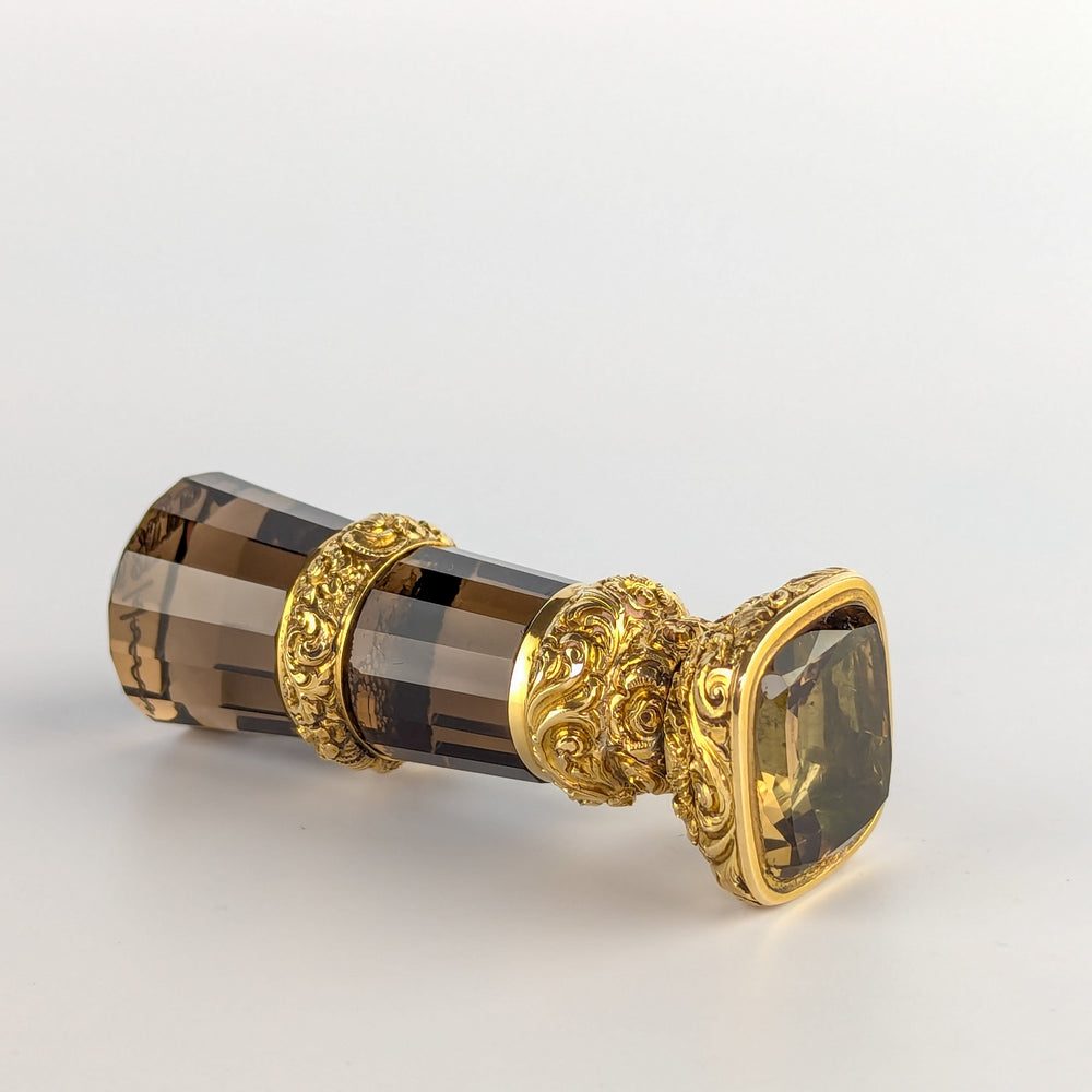 An Early 19th Century Smoky Quartz and Gold Desk Seal, Circa 1815