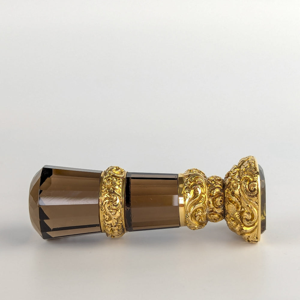 An Early 19th Century Smoky Quartz and Gold Desk Seal, Circa 1815