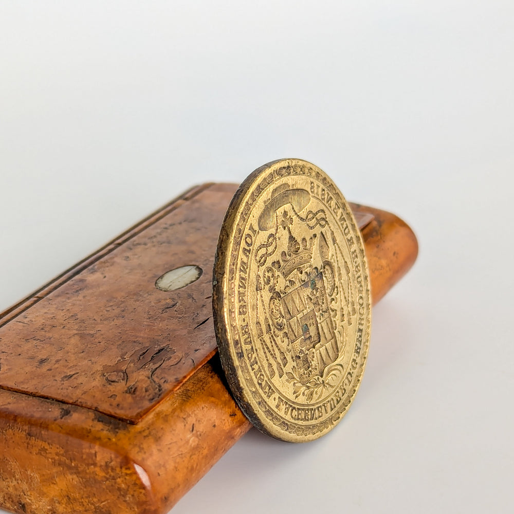 18thC Brass Bishop Armorial Desk Seal