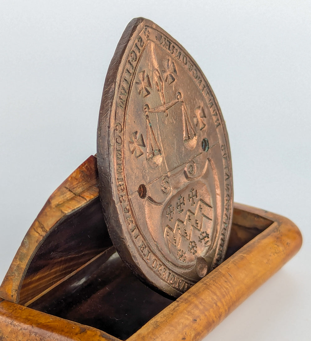 English Brass 19thC Archdeacon Desk Wax Seal - Huntingdon