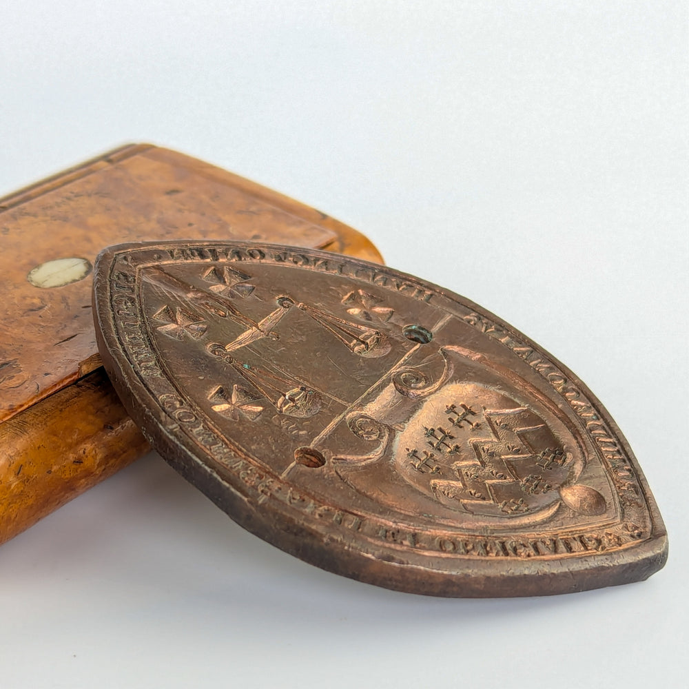 English Brass 19thC Archdeacon Desk Wax Seal - Huntingdon