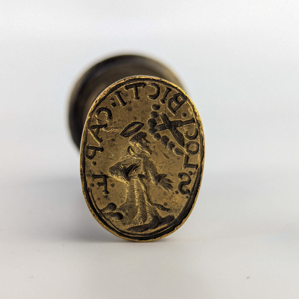 17thC Bronze Religious Capuchine Desk Seal