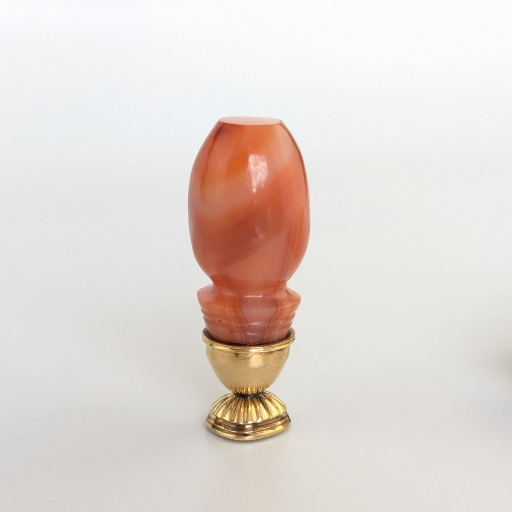 A Cased Agate, Gold Mount & Lapis Estate Desk Wax Seal