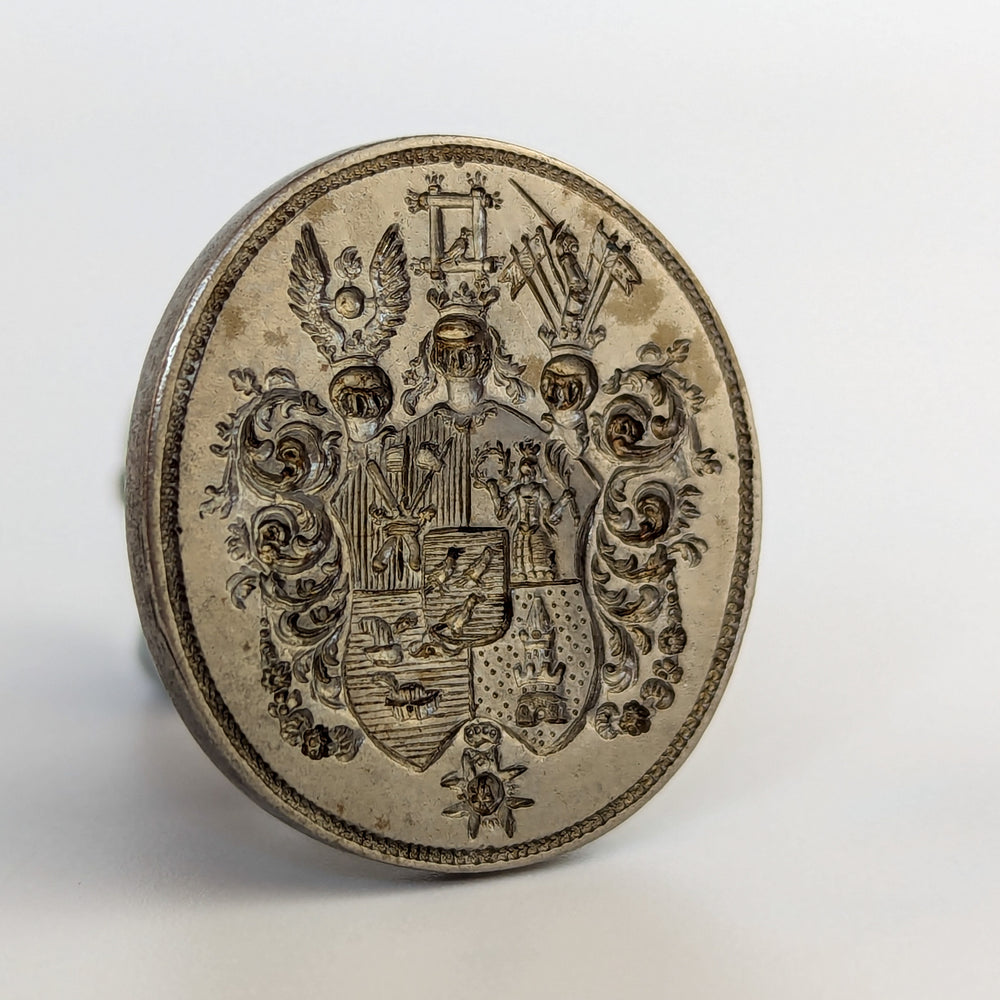 Fine Swedish Steel Armorial Fob Wax Seal