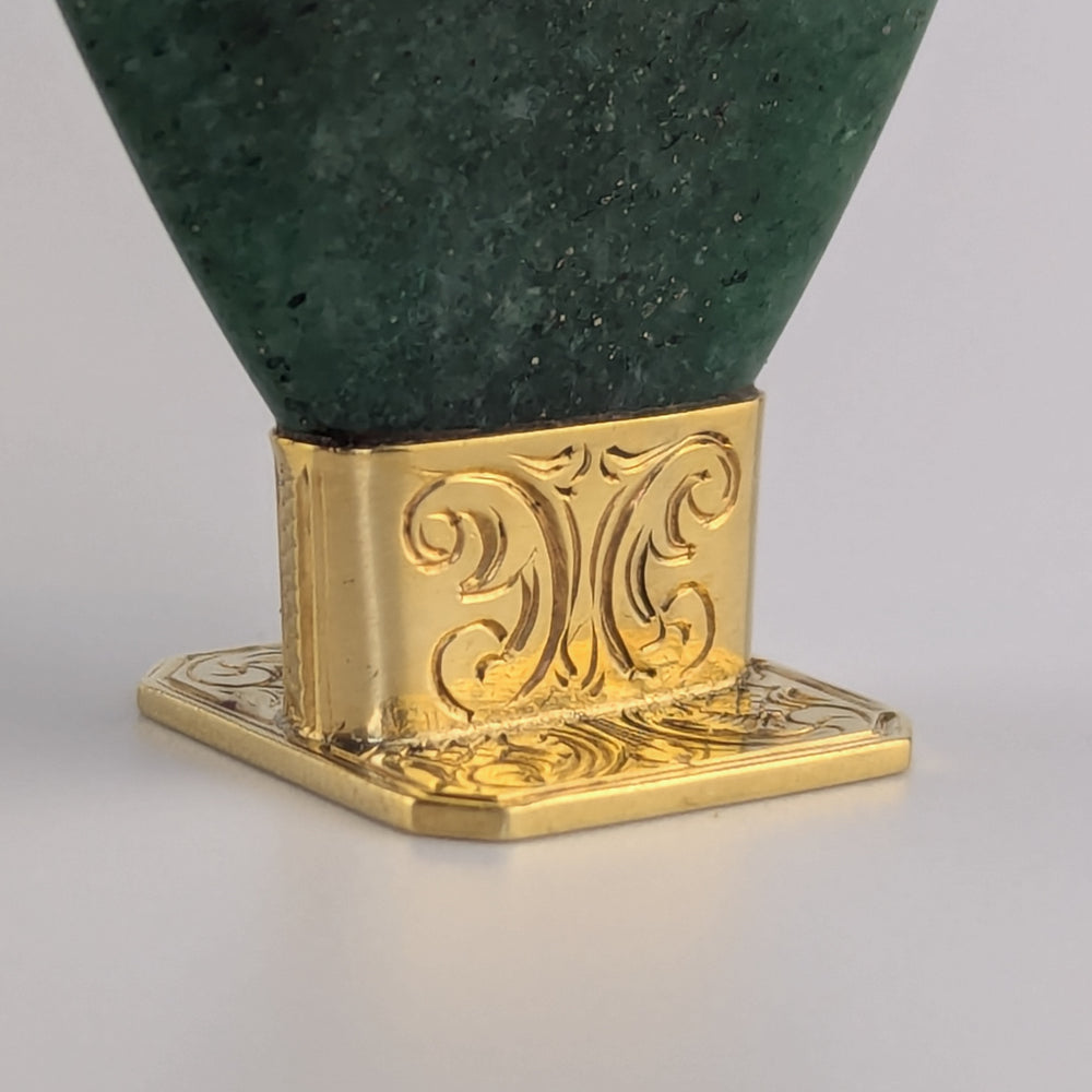 Gold Mount Aventurine Armorial Desk Wax Seal