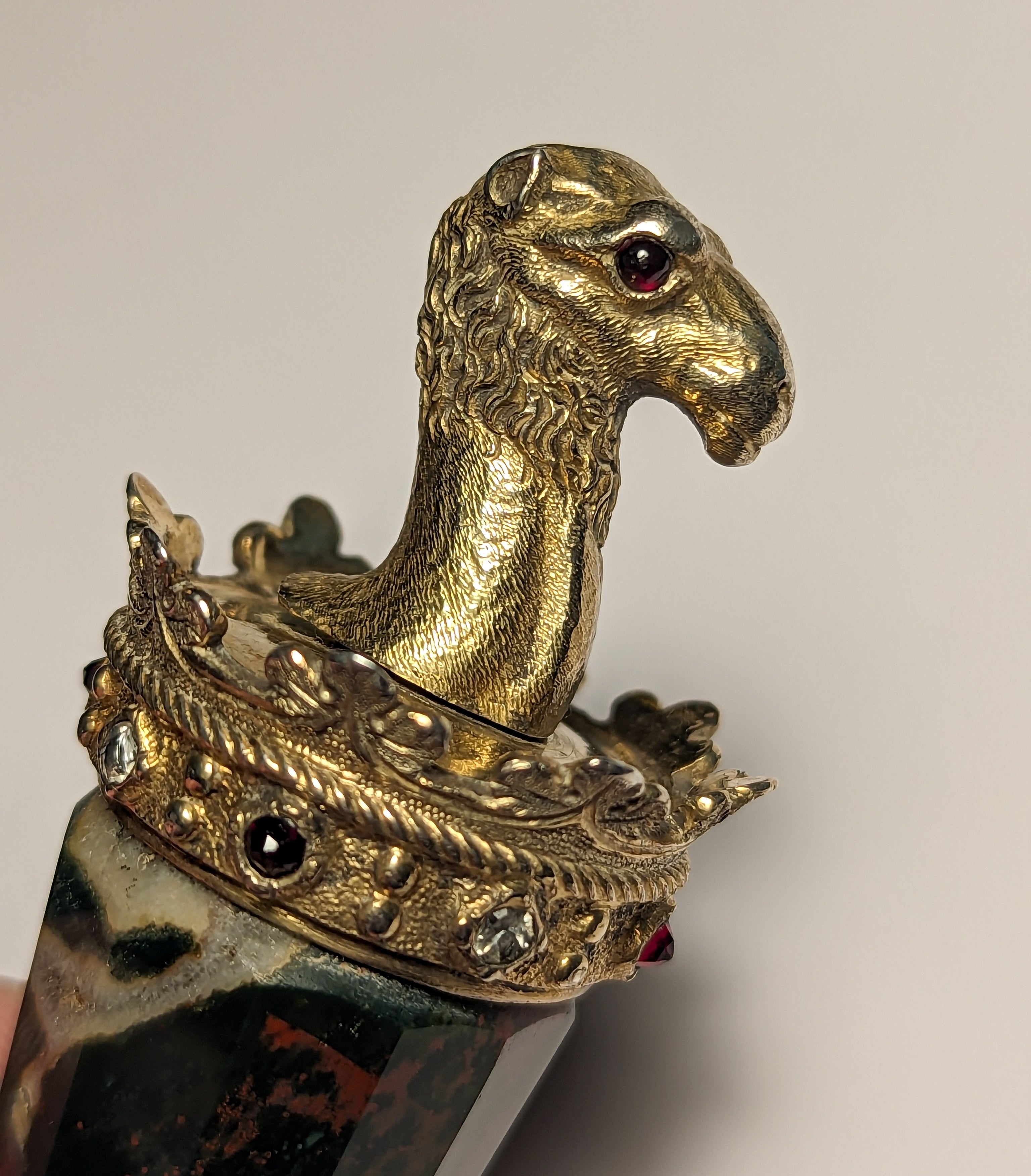 Close up of camel's head on wax seal