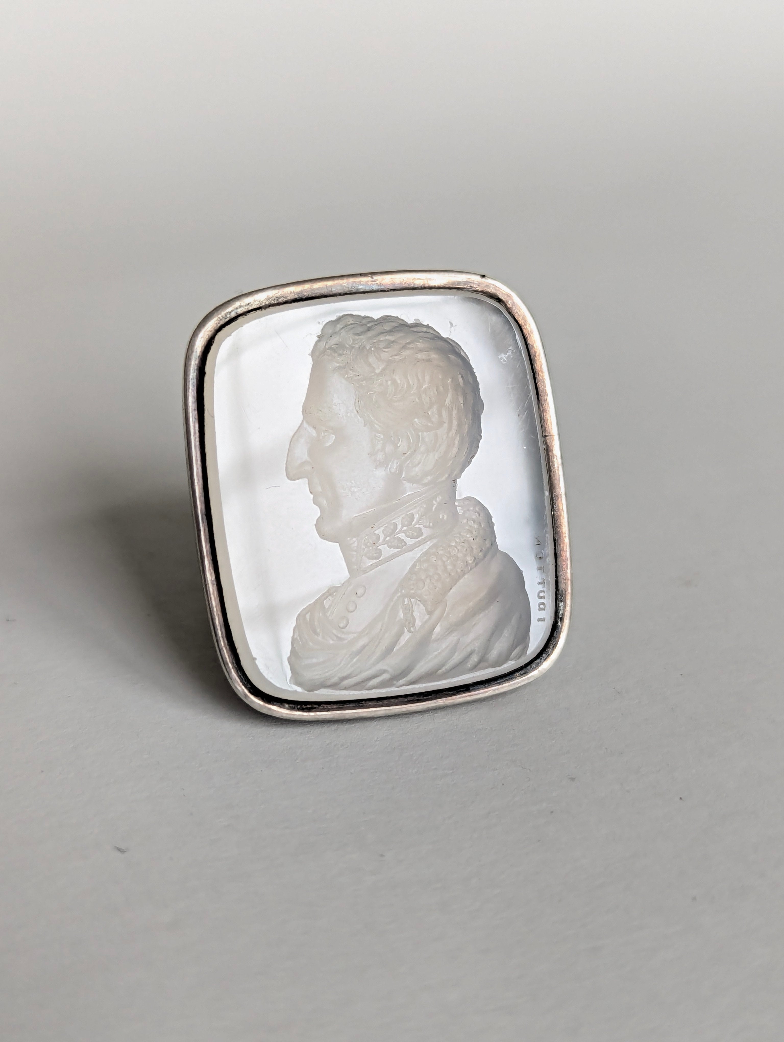 1ST DUKE WELLINGTON 18THC ENGLISH HARDSTONE SILVER DESK SEAL