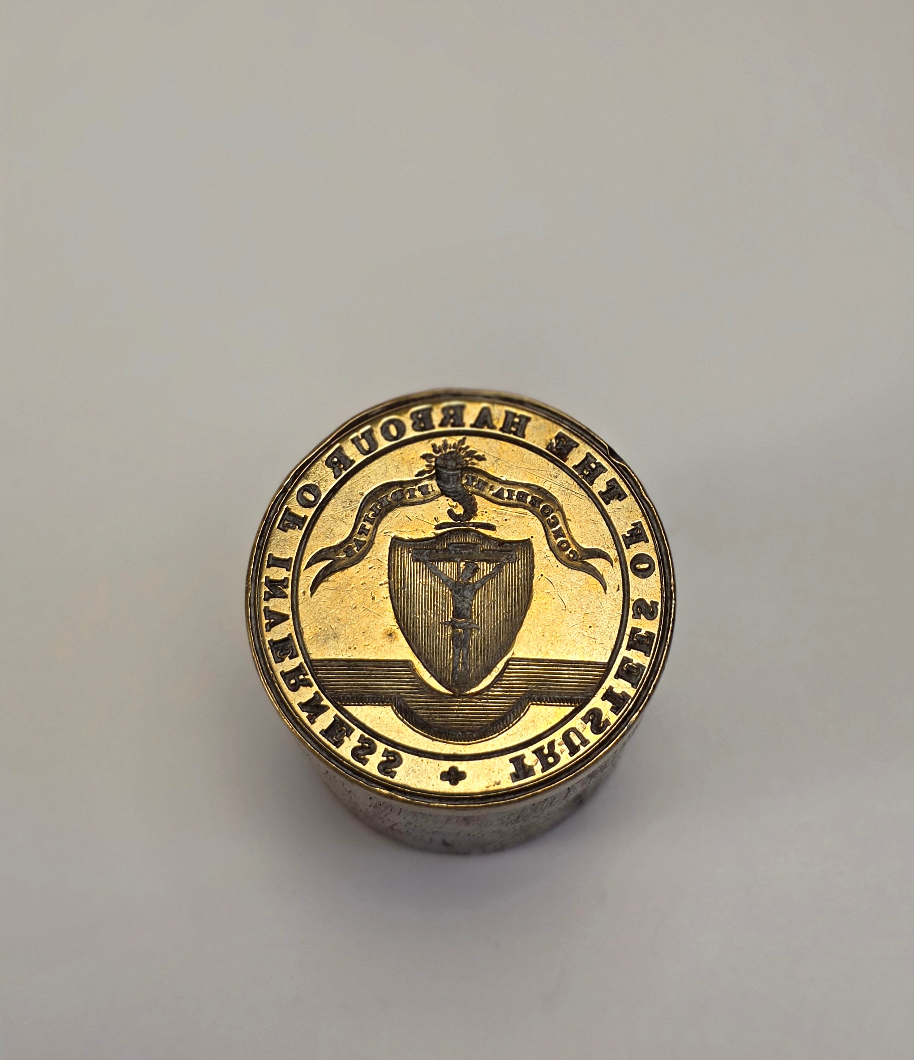 THE TRUSTEES OF THE HARBOUR OF INVERNESS WAX DESK SEAL c1850