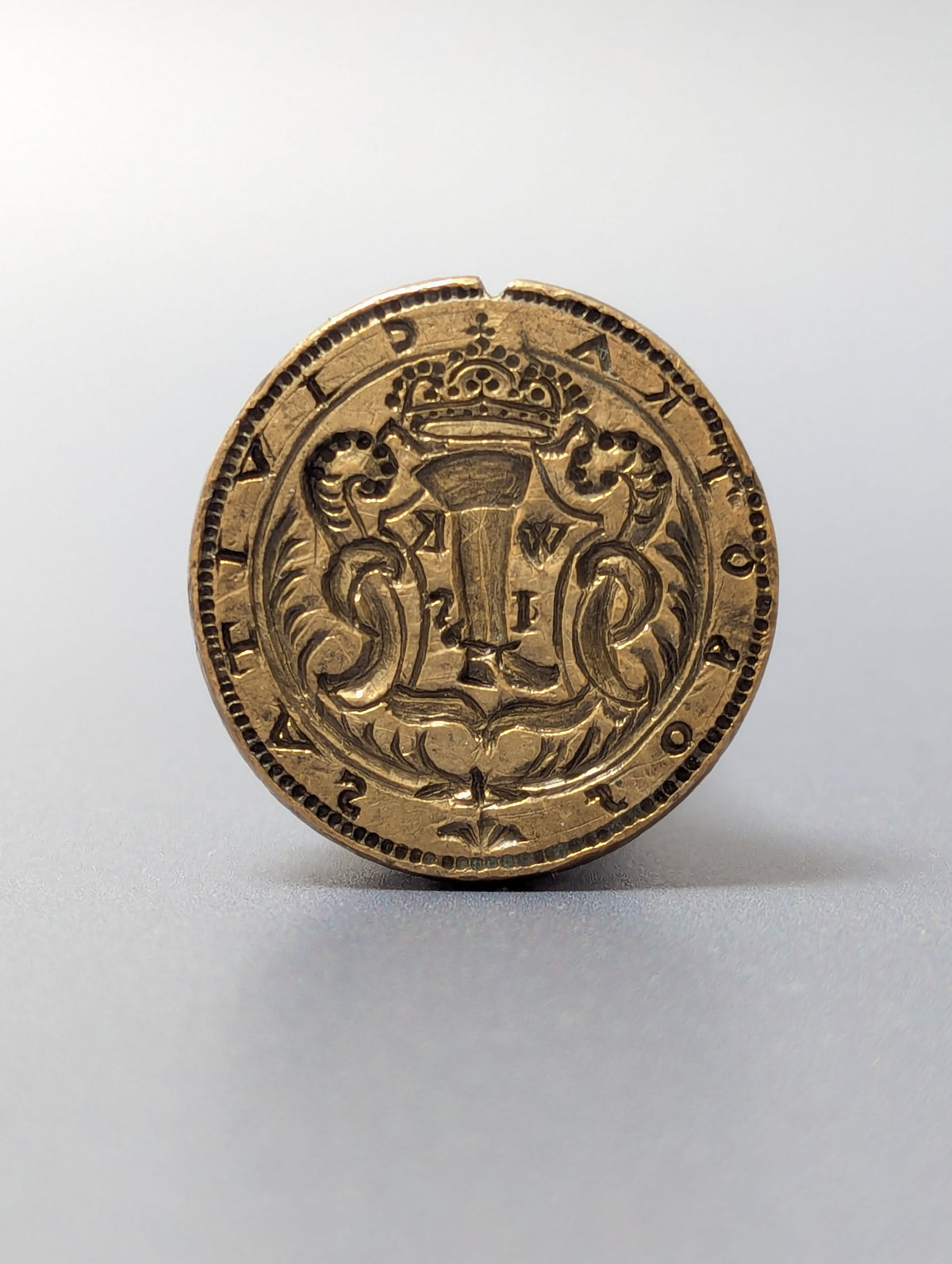 18thC Polish Brass Sobotka Town Desk Seal