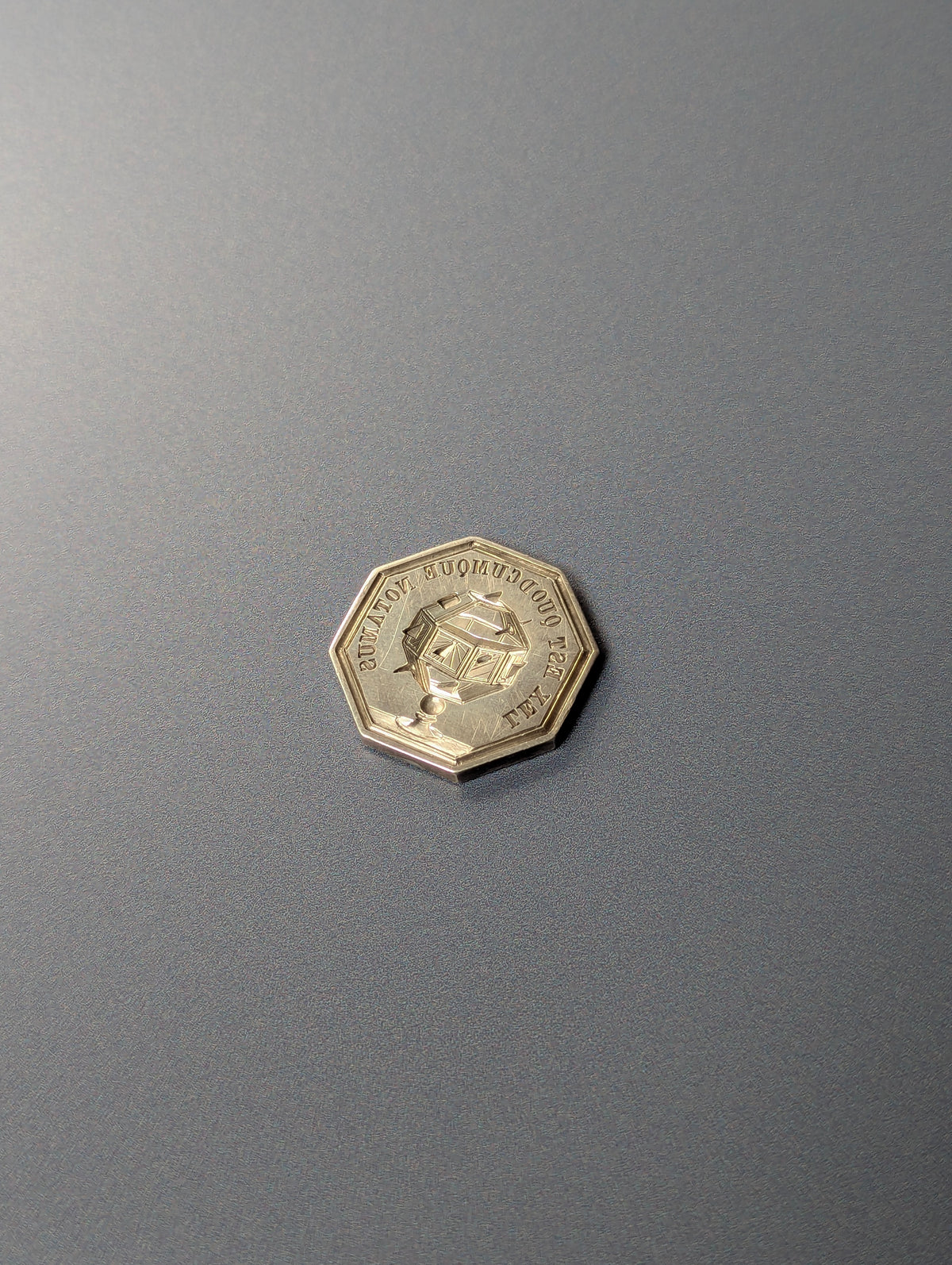 Early 19thC Silver Parisian Chambre of Notaries Motto Desk Seal