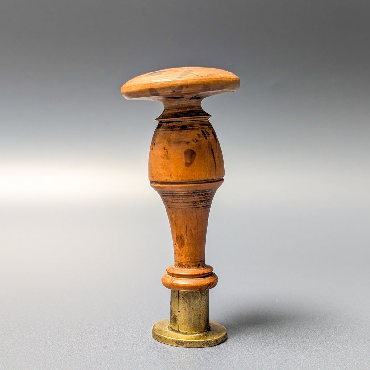 19thC French Wood Brass Revolutionary Desk Seal