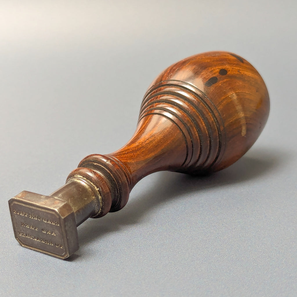 19thC Mahogany and Steel READ O'ER THIS AND THEN TO BREAKFAST Desk Seal
