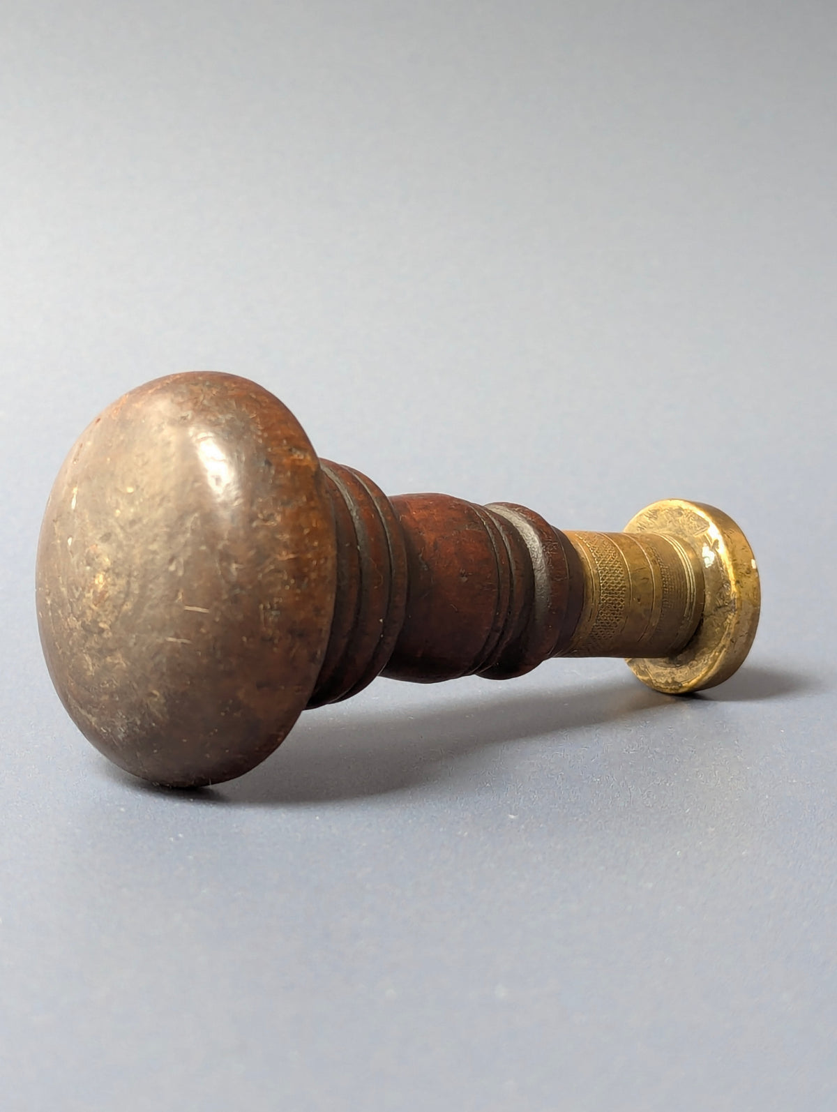 Early 18thC Continental Wood Brass  Personal Desk Seal - HARTMANN