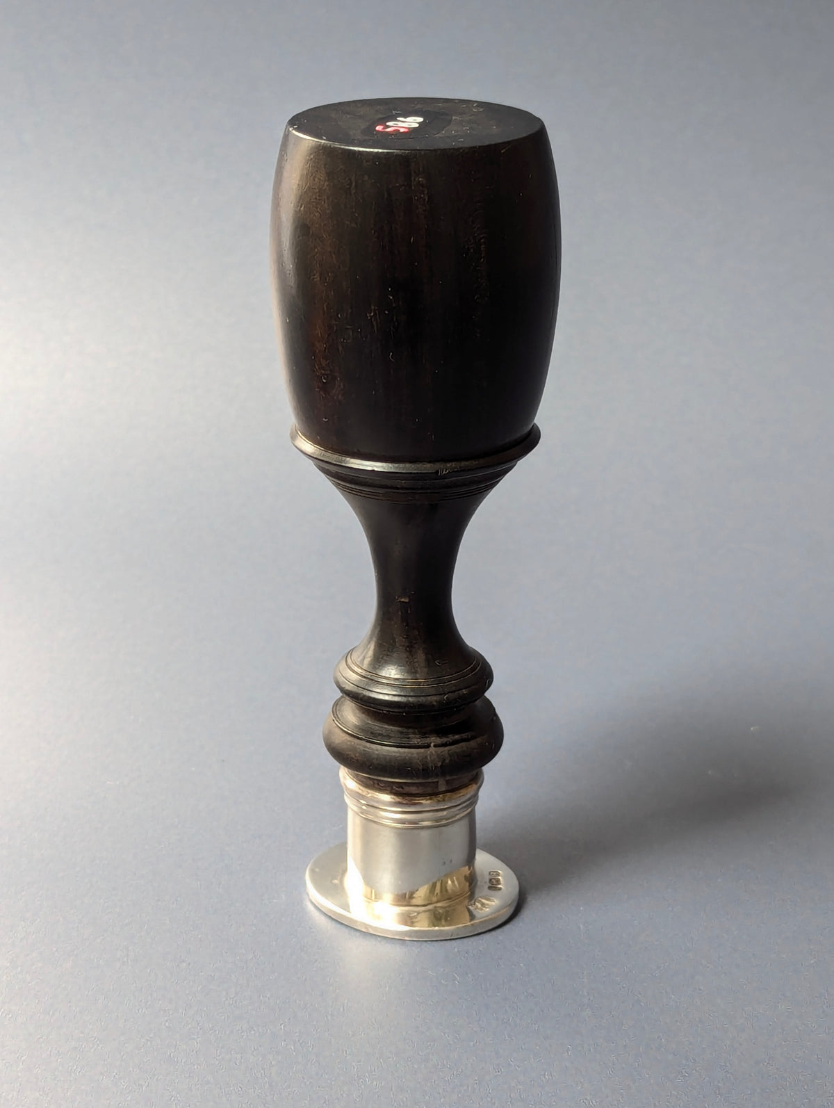 Fine George III Hallmarked Silver & Ebony Desk Seal - GORHAM