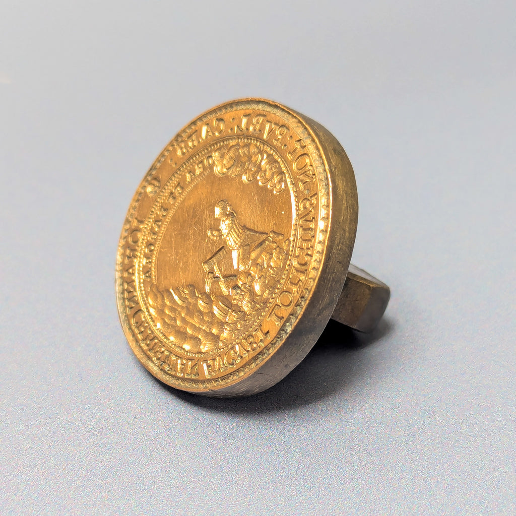 17/18thC Bronze Bavarian Legal Notary Desk Seal - Johann Lotichius