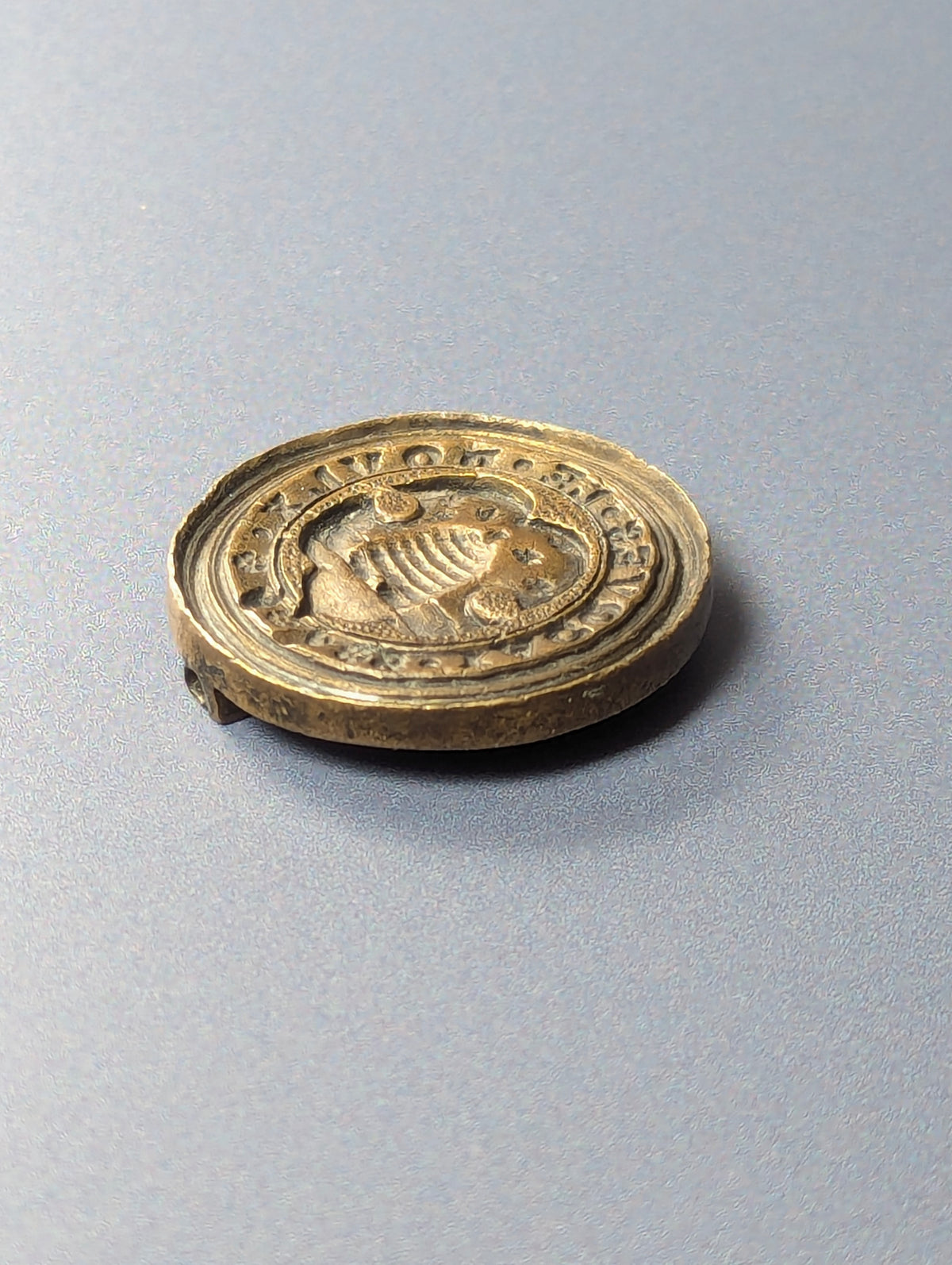 17thC Brass Personal Seal Beehive - IAQVES LE DOULX