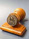 Large Superb Early 19thC Swiss Boxwood & Silver Armorial Desk Seal