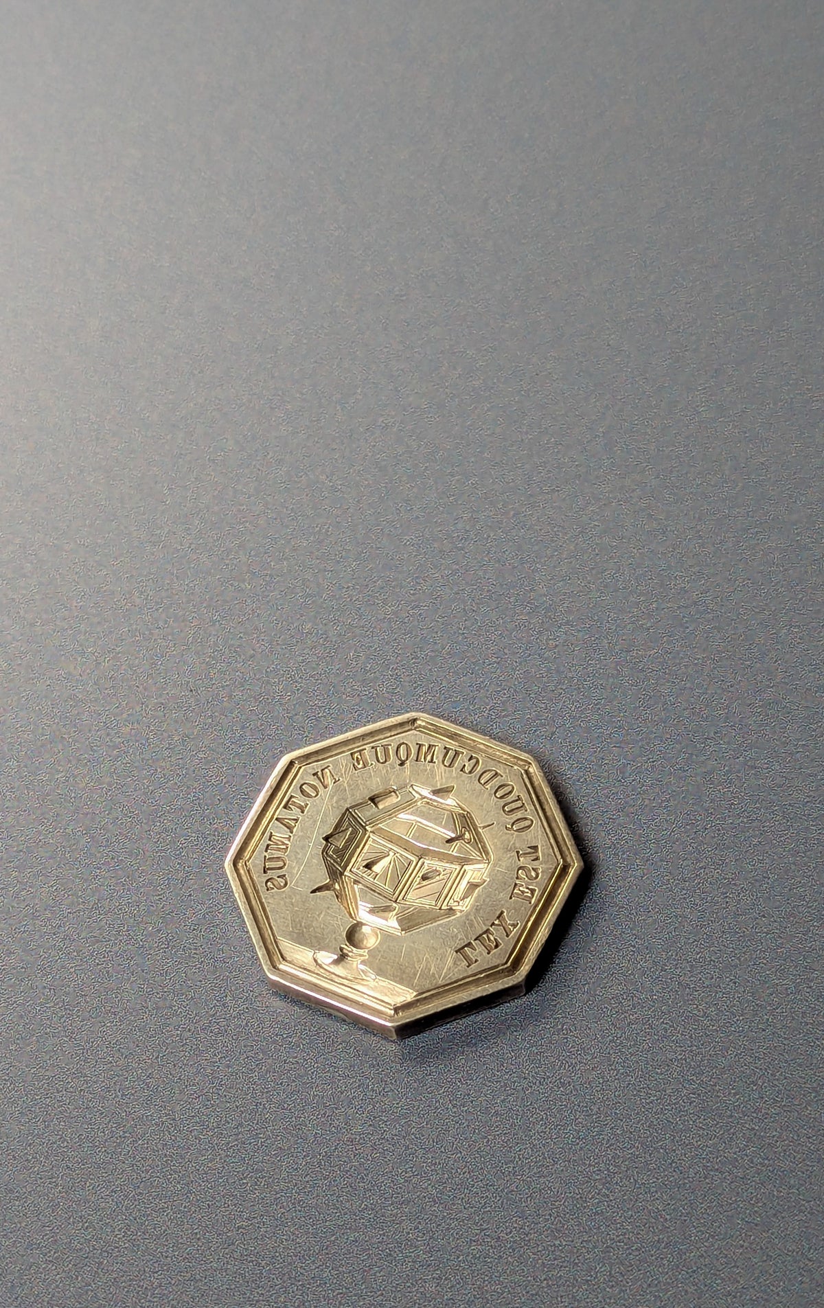 Early 19thC Silver Parisian Chambre of Notaries Motto Desk Seal