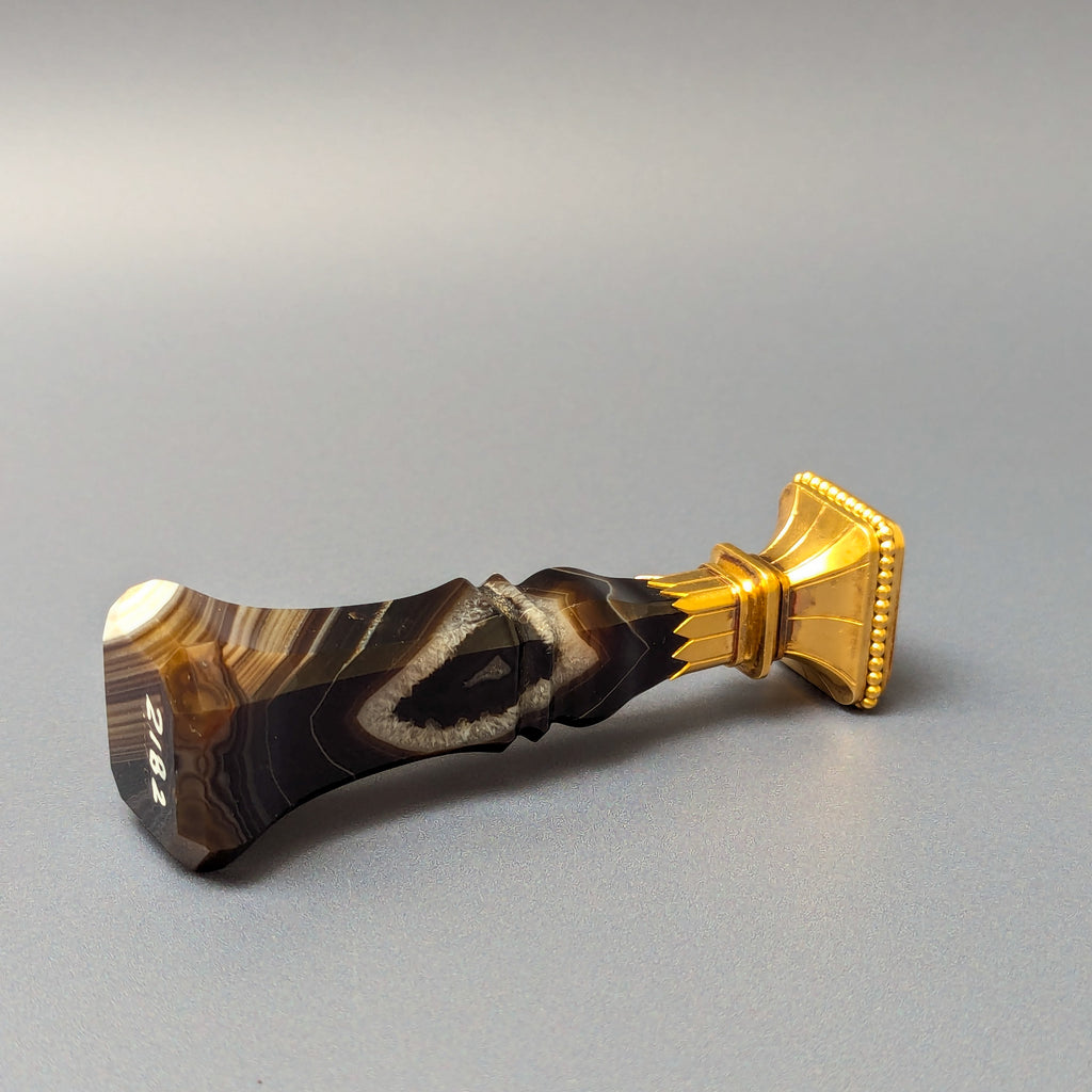 19thC Gold Mounted Agate Desk Seal - CONCEPTIO DEI NEGATIO MEI RATIO REI