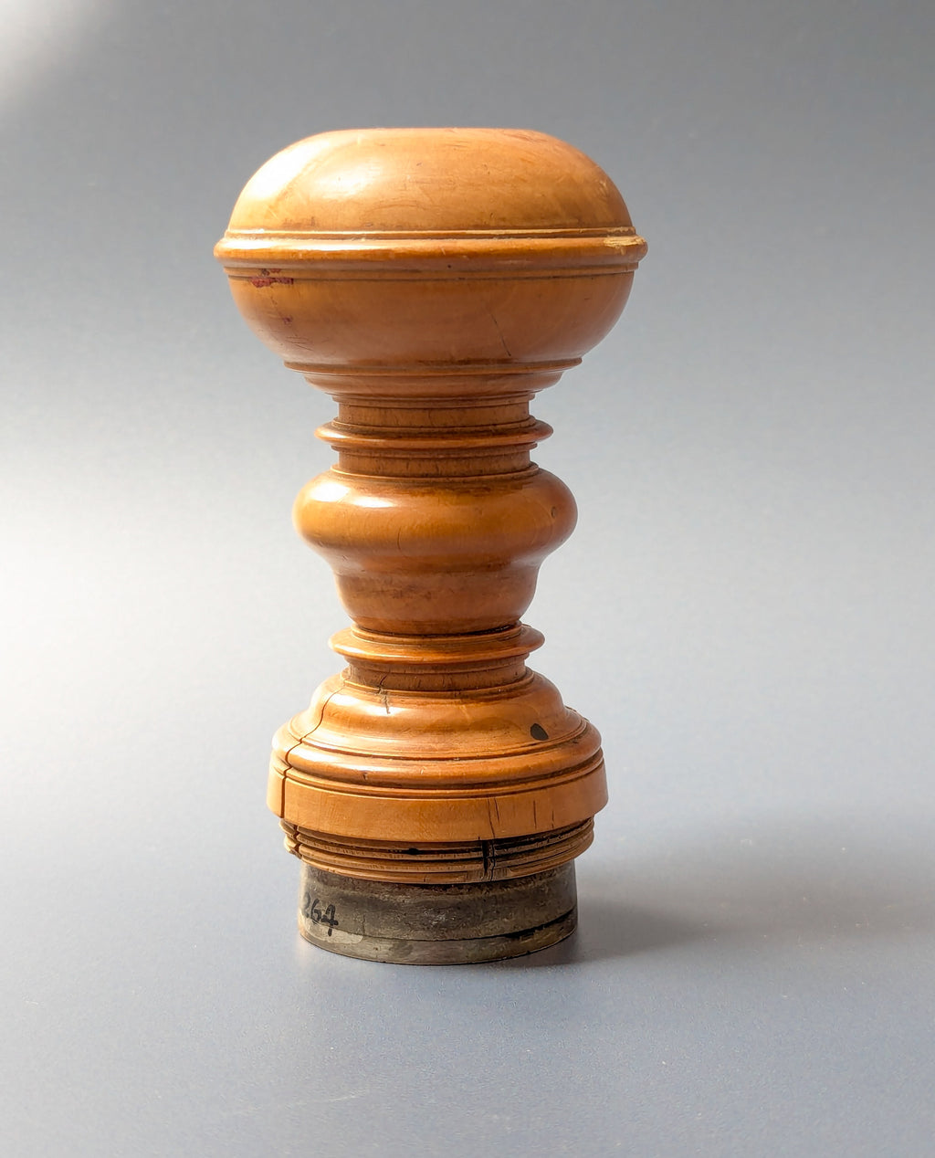 Large Superb Early 19thC Swiss Boxwood & Silver Armorial Desk Seal