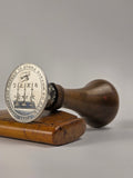 A SCOTTISH PROVINCIAL 19THC WOOD AND SILVER MASONIC DESK SEAL