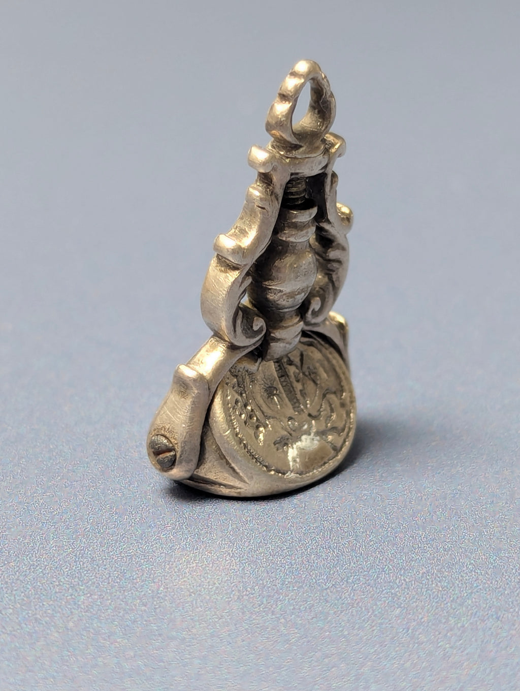 18thC Silver Triple Spinning Armorial Fob Seal