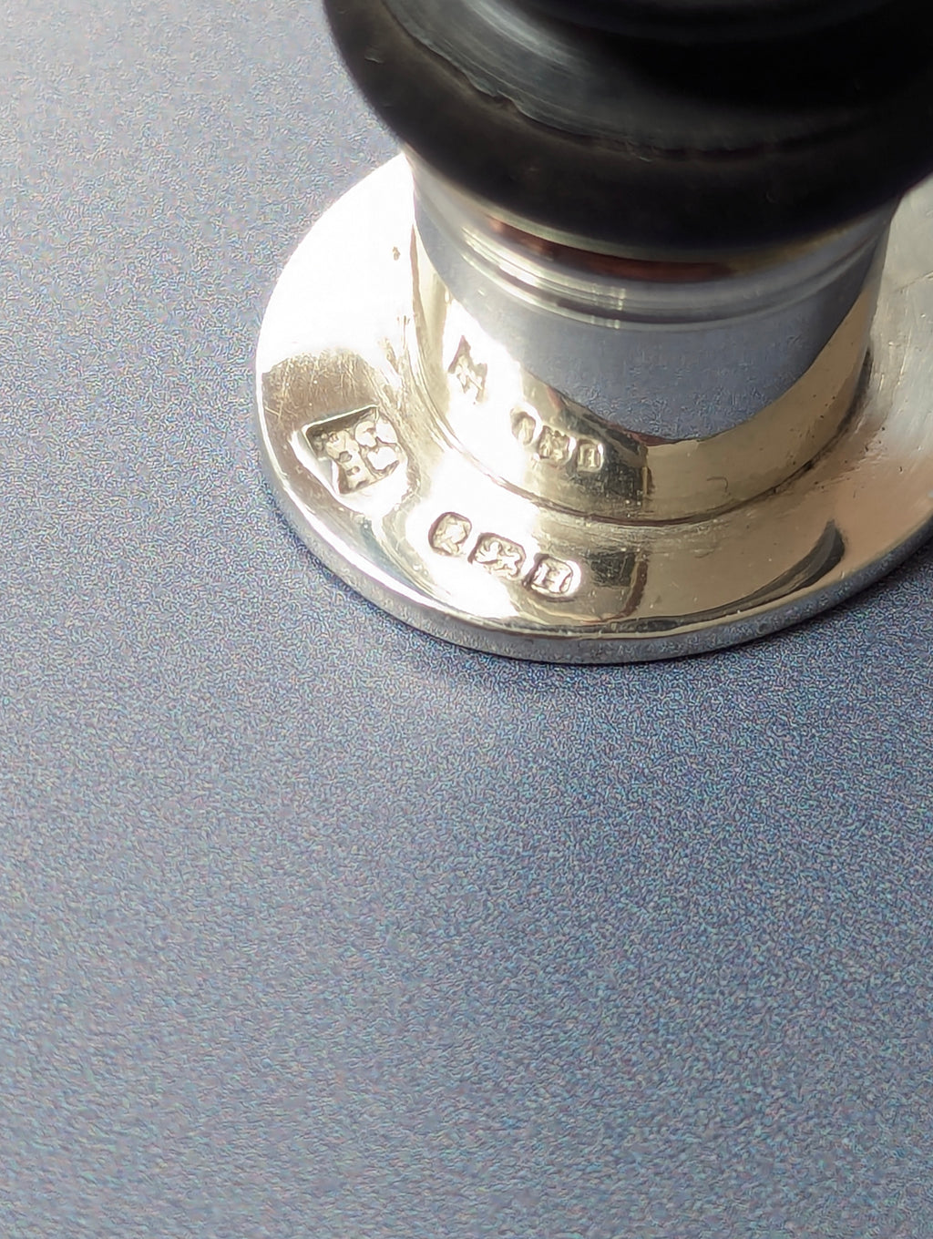 Fine George III Hallmarked Silver & Ebony Desk Seal - GORHAM