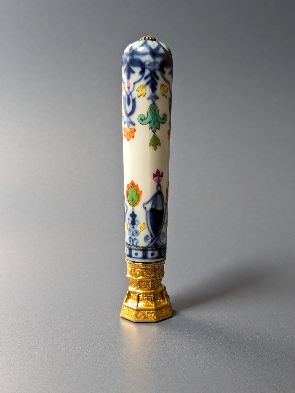Fine Elaborate Gold Mounted Ceramic Armorial Seymour Tollemarche Duke of Somerset Desk Seal