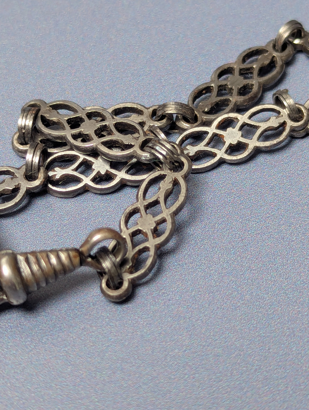 c1705 Steel Marriage Fob Seal on Chain - Duke Of Montagu/Lady Churchill