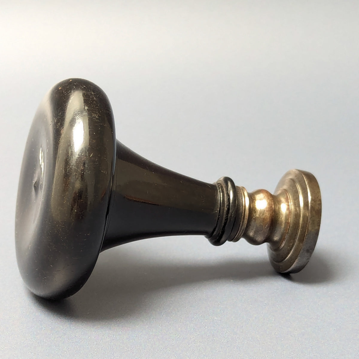 c1848 English Ebony & Steel Desk Wax Seal - Seal of Bishop William Ullathorne